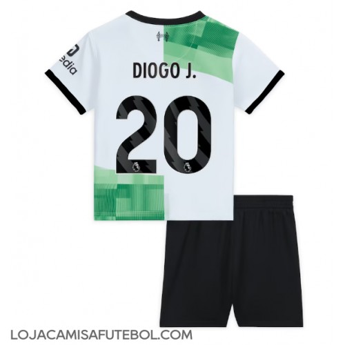 Camisa de Futebol Liverpool Diogo Jota #20 Equipamento Secundário Infantil 2023-24 Manga Curta (+ Calças curtas)